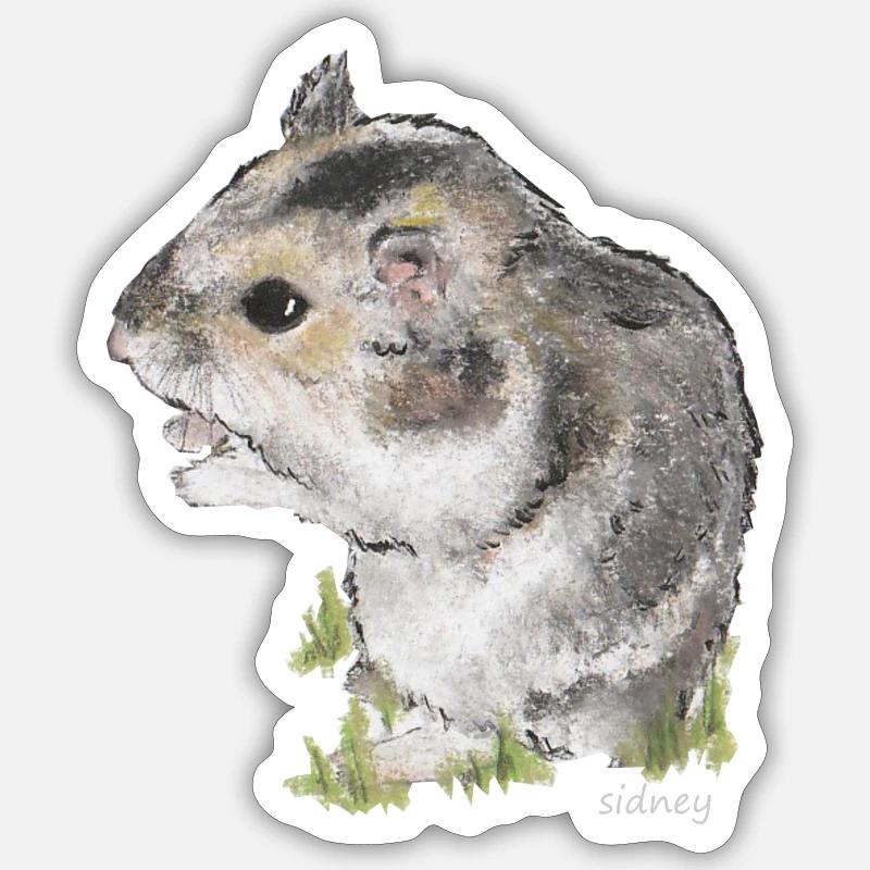 Wester Hamster - Sticker Größe S (10 x 10 cm) - Mattweiß