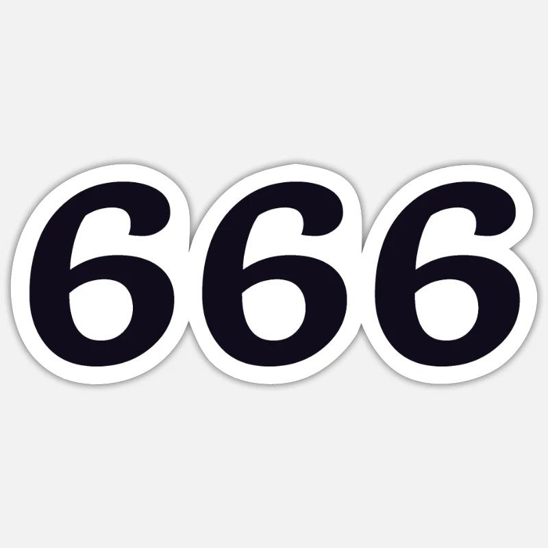 666 - Sticker taille S (10 x 10 cm) - blanc mat
