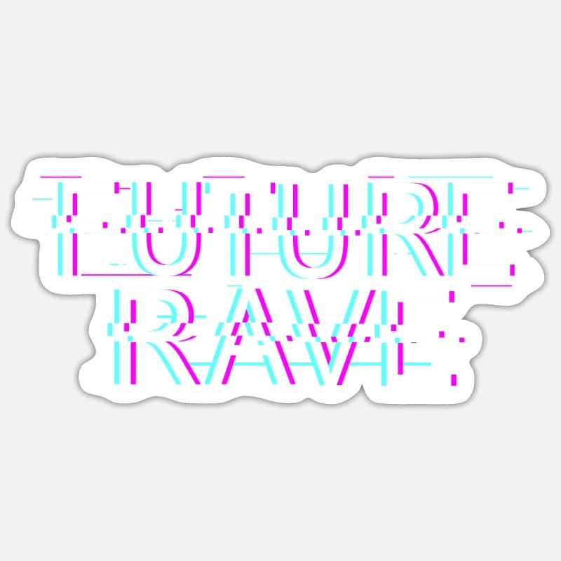 Future Rave - Sticker taille S (10 x 10 cm) - blanc mat