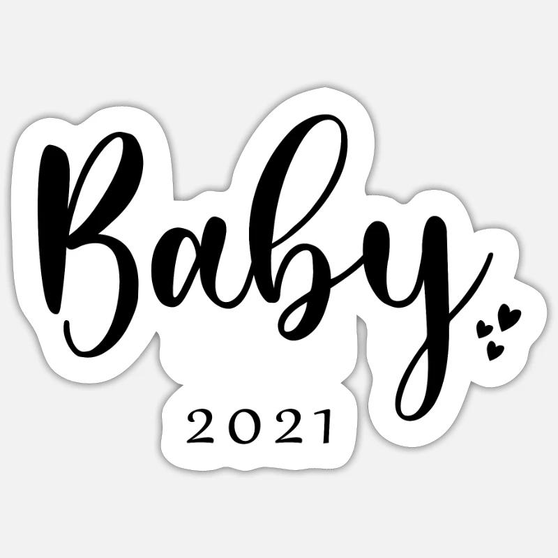 Bébé 2021 - Sticker taille S (10 x 10 cm) - blanc mat