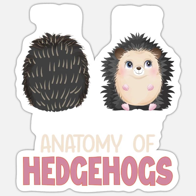 Anatomie du hérisson Sticker taille S (10 x 10 cm)