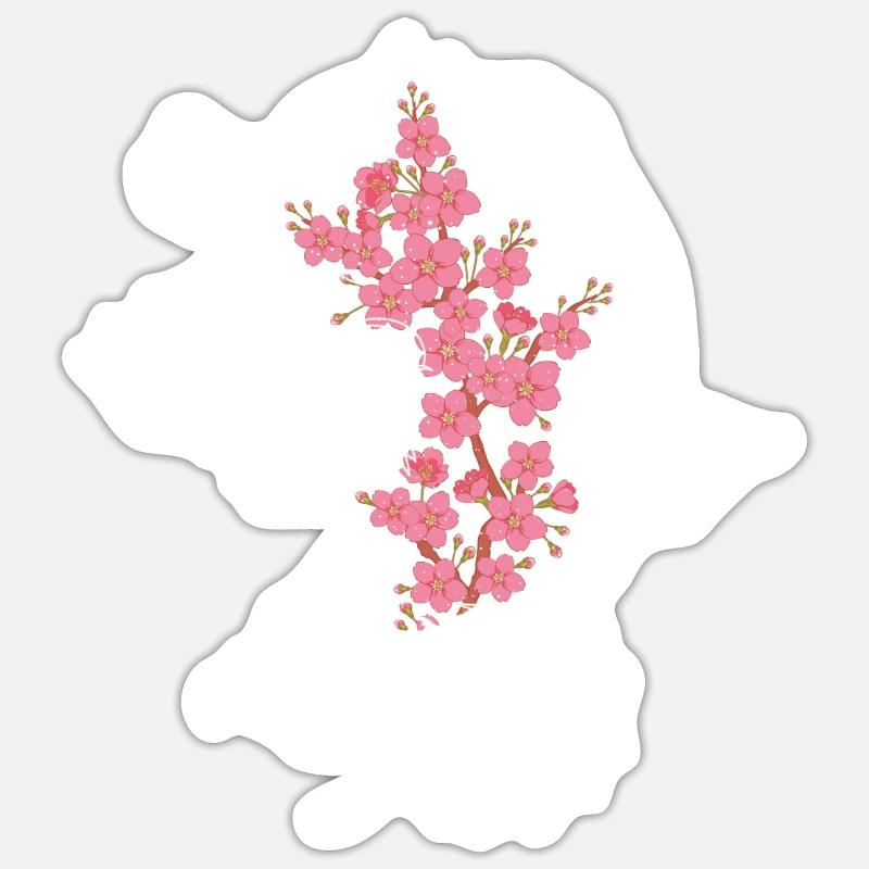 Japanischer Drache Kirschblüten Baum Sakura Tree Sticker Größe S (10 x 10 cm)