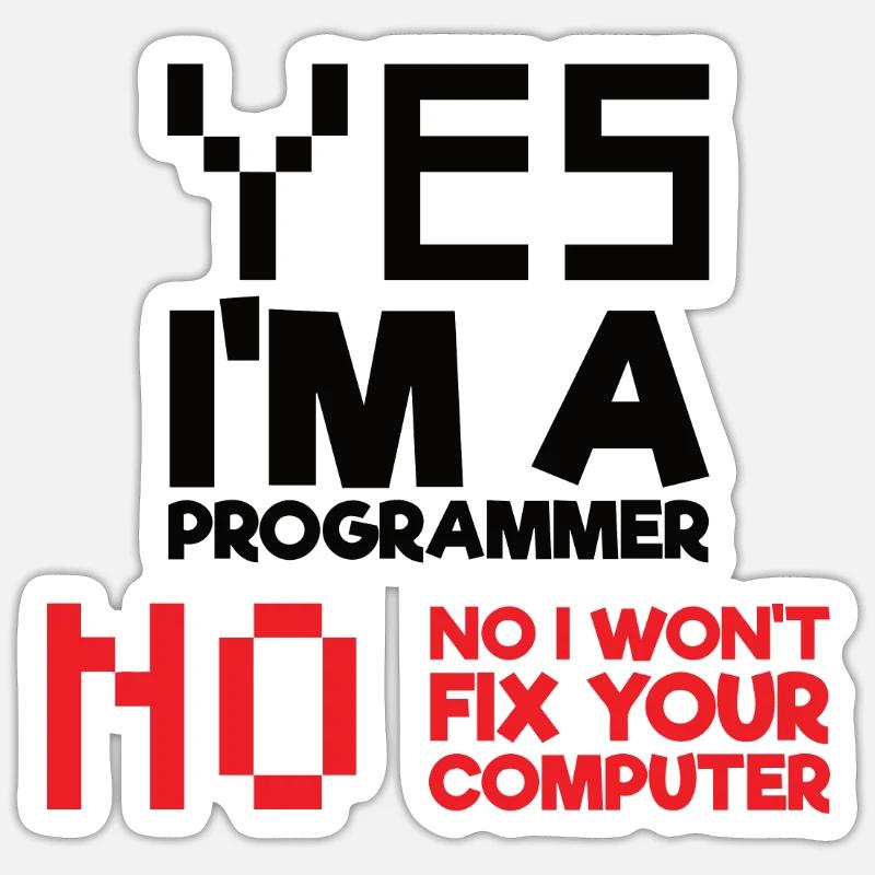Ja Ich bin ein Programmierer Informatik Computer Sticker Größe S (10 x 10 cm)
