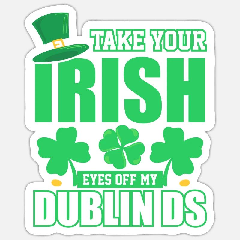 St Patrick’s Day Dublin - Sticker taille S (10 x 10 cm) - blanc mat