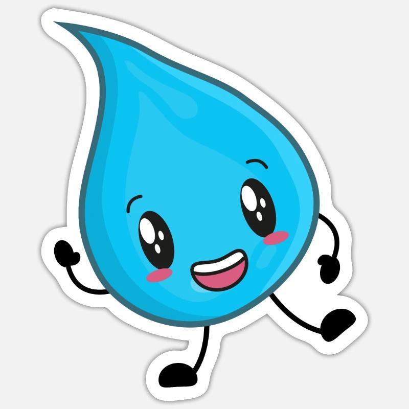 Wassertropfen Wasser - Sticker Größe S (10 x 10 cm) - Mattweiß