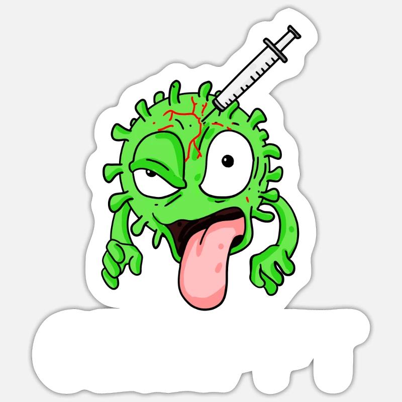 Geimpft - Sticker Größe S (10 x 10 cm) - Mattweiß