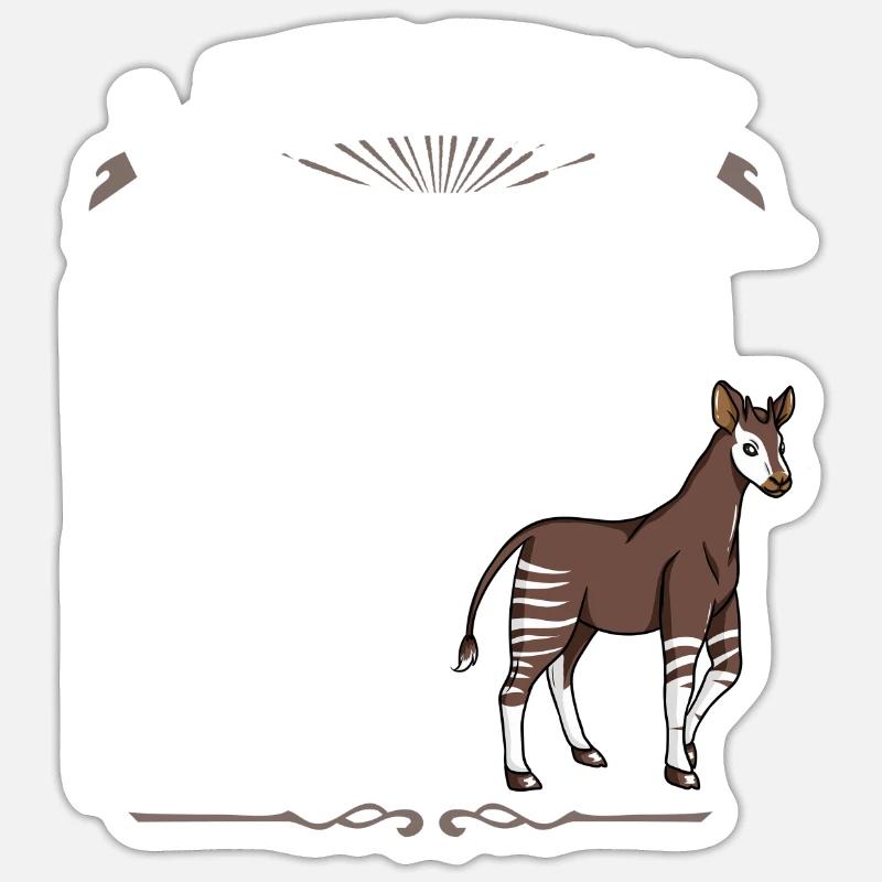 Okapi Waldgiraffe Giraffe Afrikanisches Zebra - Sticker Größe S (10 x 10 cm) - Mattweiß