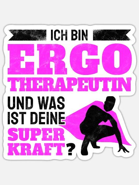 Ergotherapeutin meine Superkraft lustiger Spruch - Sticker Größe S (10 x 10 cm) - Mattweiß