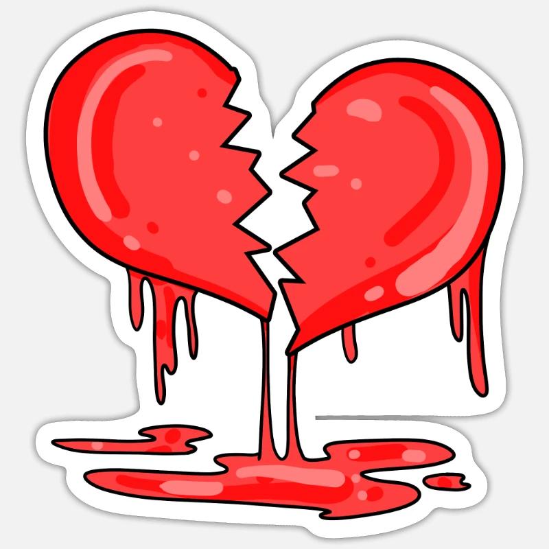 Broken heart Sticker size S (10 x 10 cm)