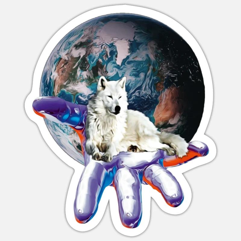 Wolf - Sticker size S (10 x 10 cm) - white matte