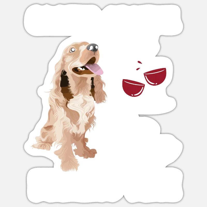 Cocker Spaniel - Sticker Größe S (10 x 10 cm) - Mattweiß