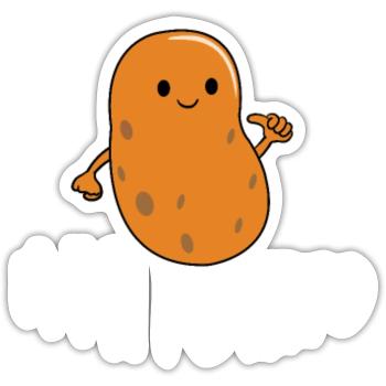 Je suis une patate drôle de cadeau de potato - Sticker taille S (10 x 10 cm) - blanc mat - Devant