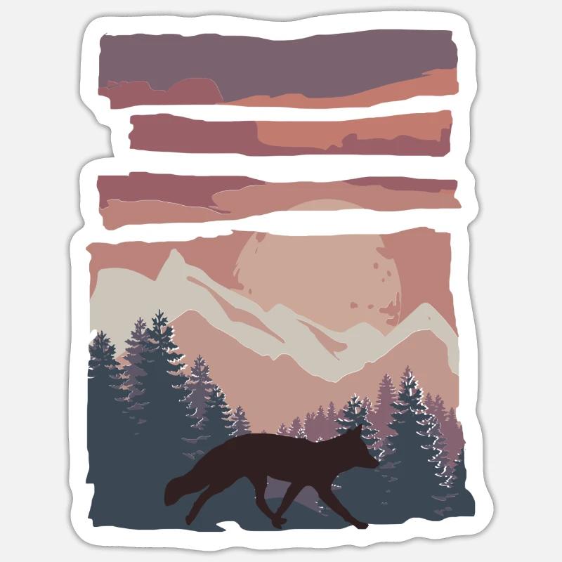 Fuchs Waldtier Geschenk - Sticker Größe S (10 x 10 cm) - Mattweiß