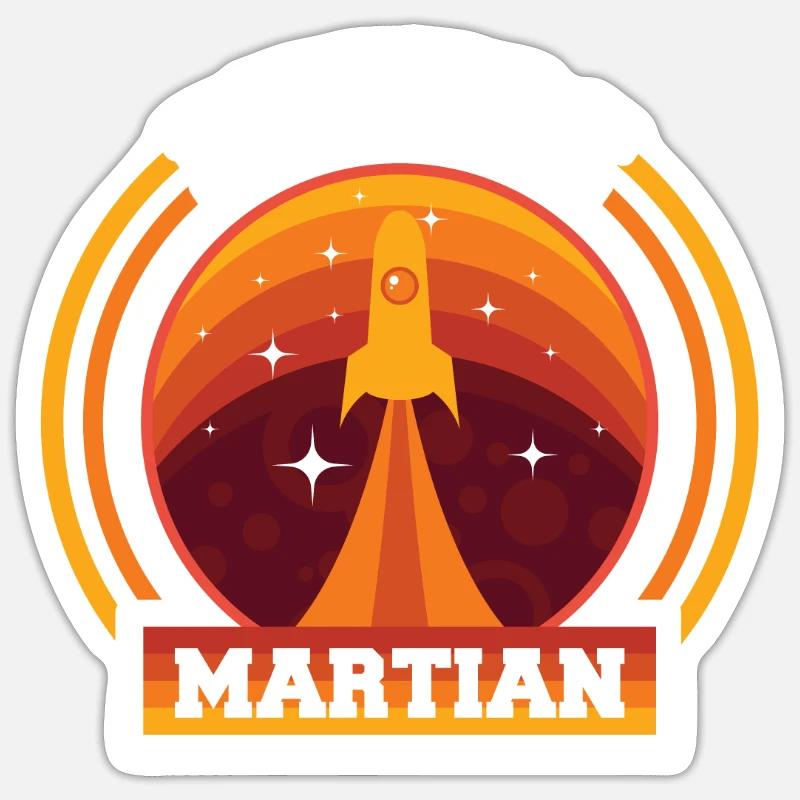 Mars - Sticker size S (10 x 10 cm) - white matte
