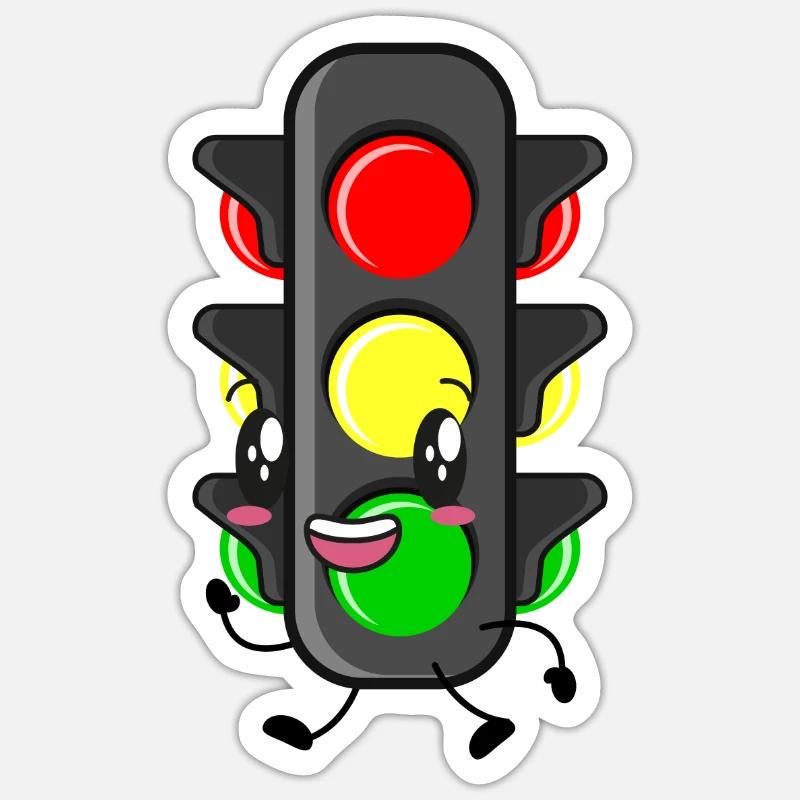 Feu de circulation Permis de conduire Sticker taille S (10 x 10 cm)