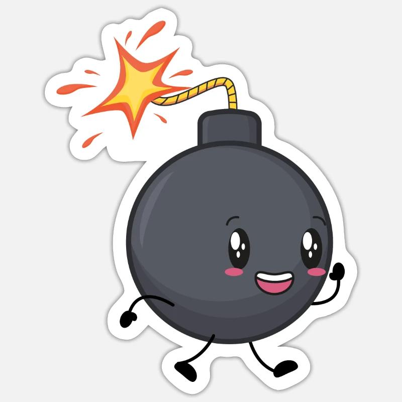 Bombe - Sticker Größe S (10 x 10 cm) - Mattweiß