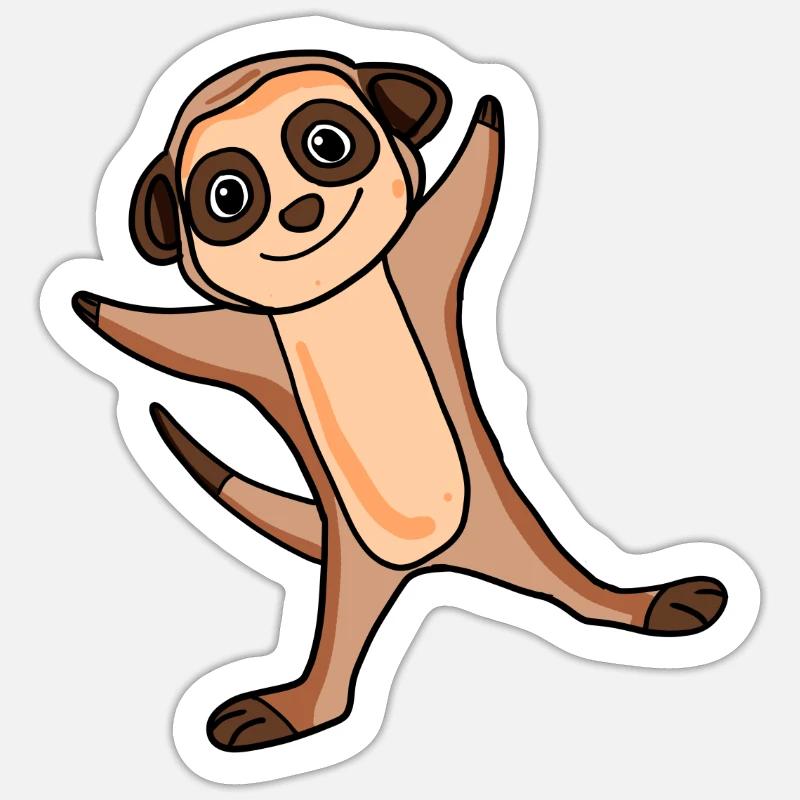 Erdmännchen Sticker - Sticker Größe S (10 x 10 cm) - Mattweiß