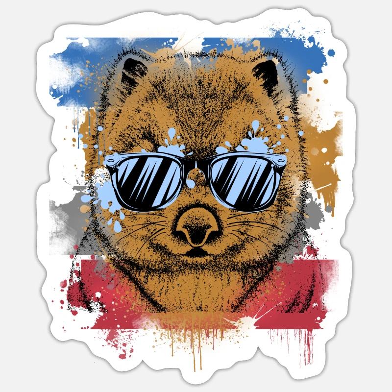 Wombat - Sticker taille S (10 x 10 cm) - blanc mat