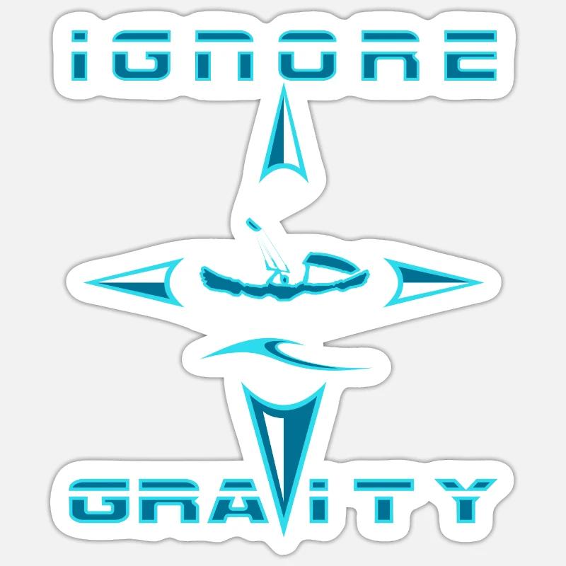 ignore gravity kiten - Sticker taille S (10 x 10 cm) - blanc mat