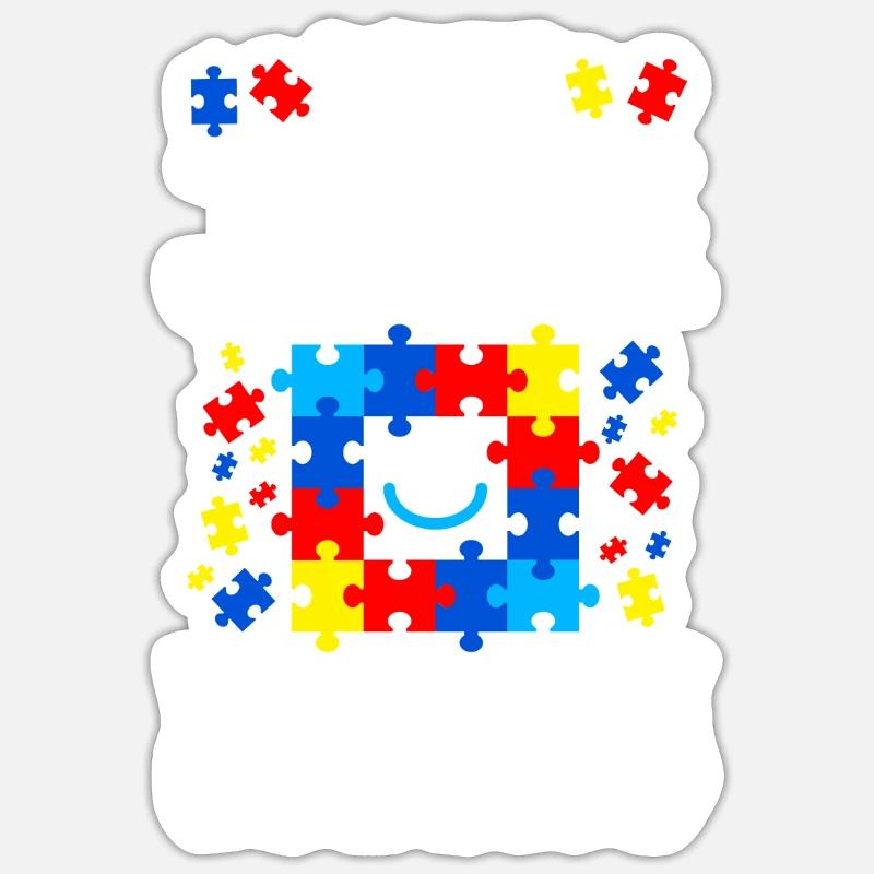 Autisme Conscience - Sticker taille S (10 x 10 cm) - blanc mat