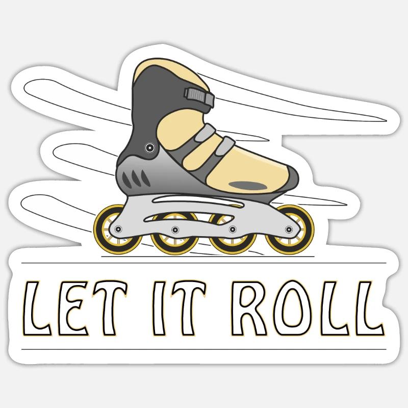INLINE SKATER LET IT ROLL Sticker taille S (10 x 10 cm)