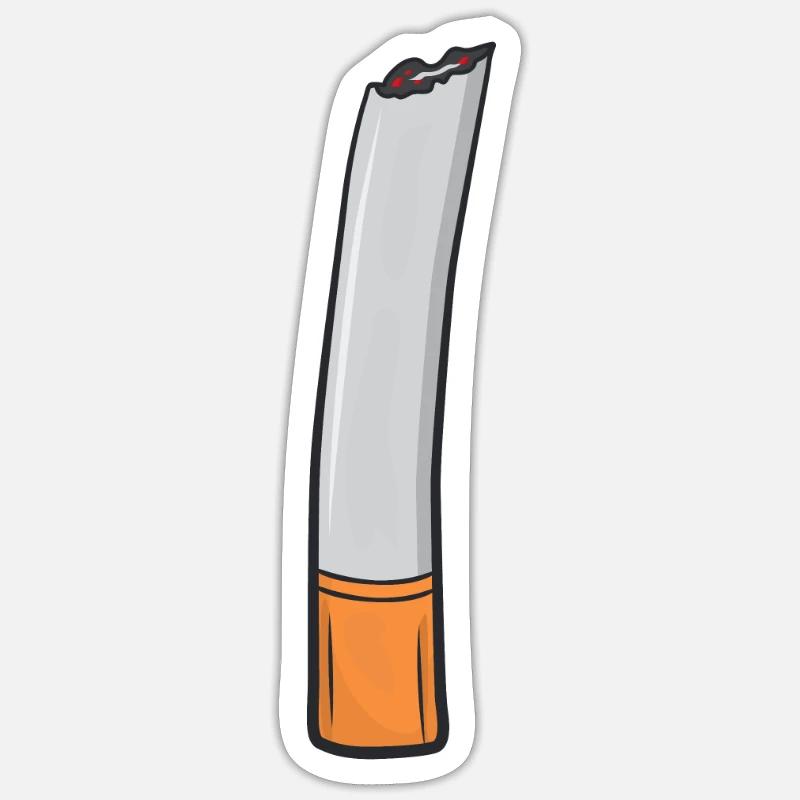 Cigarette - Sticker taille S (10 x 10 cm) - blanc mat