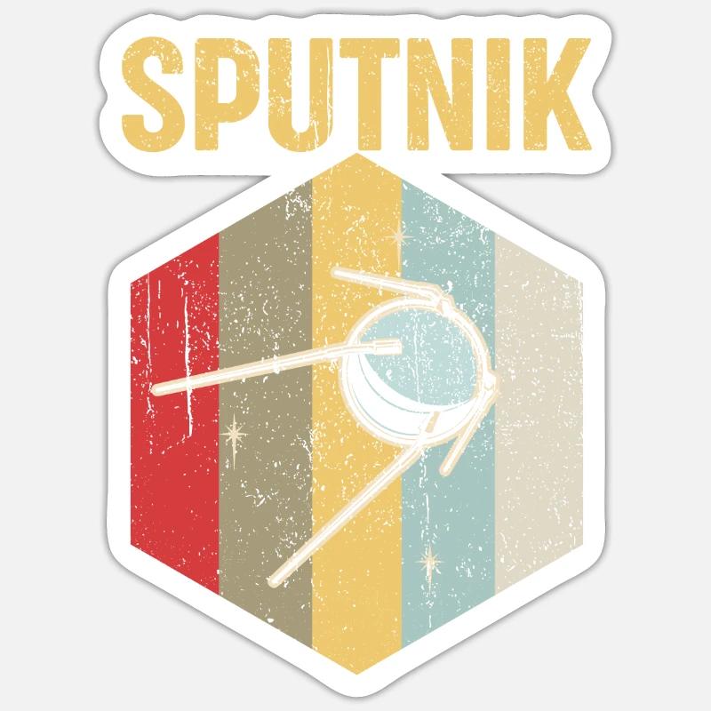 Spoutnik Conception spatiale Sticker taille S (10 x 10 cm)