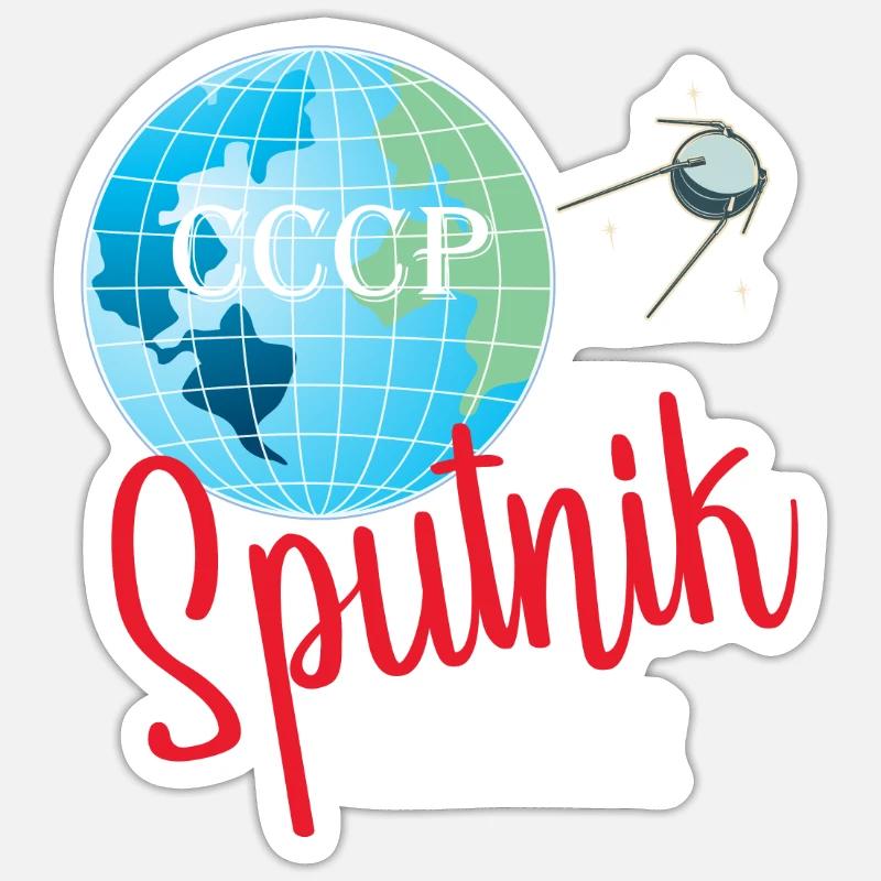 Spoutnik Conception de l’espace Sticker taille S (10 x 10 cm)