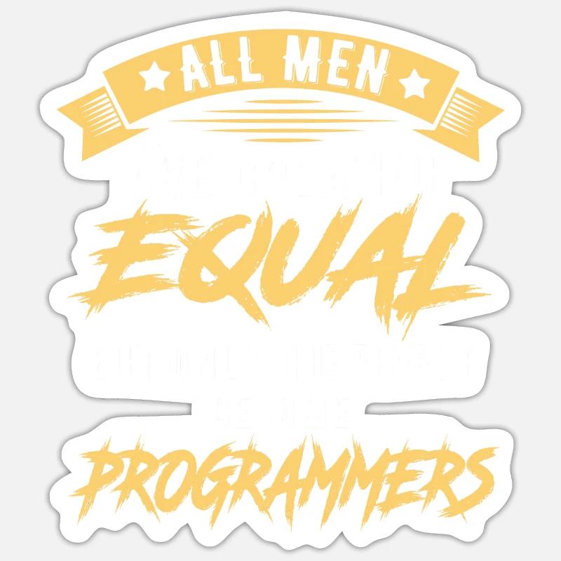 Programista Programista Developer Gift - Naklejka rozmiar S (10 x 10 cm) - biały matowy