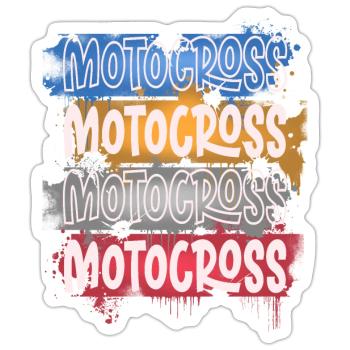 Motocross - Sticker Größe S (10 x 10 cm) - Mattweiß - Vorne