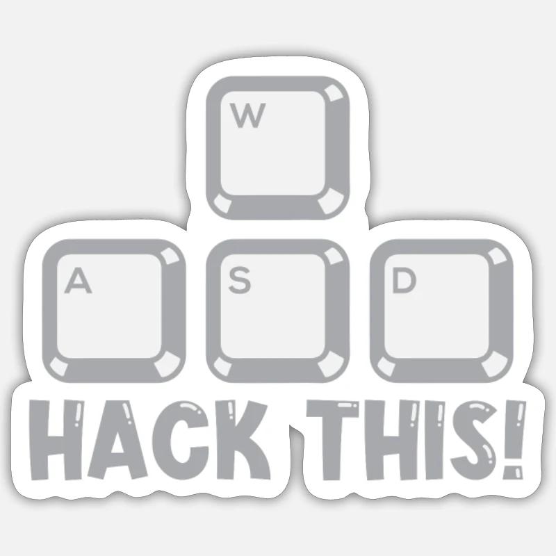 Hack Ce WASD - Sticker taille S (10 x 10 cm) - blanc mat