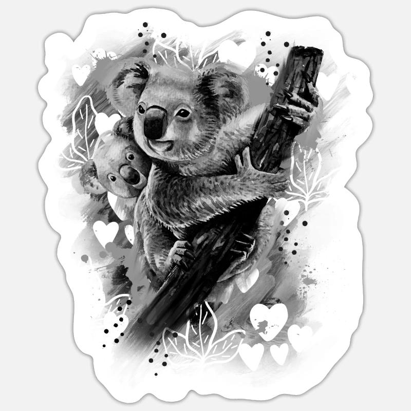 Koala - Sticker taille S (10 x 10 cm) - blanc mat