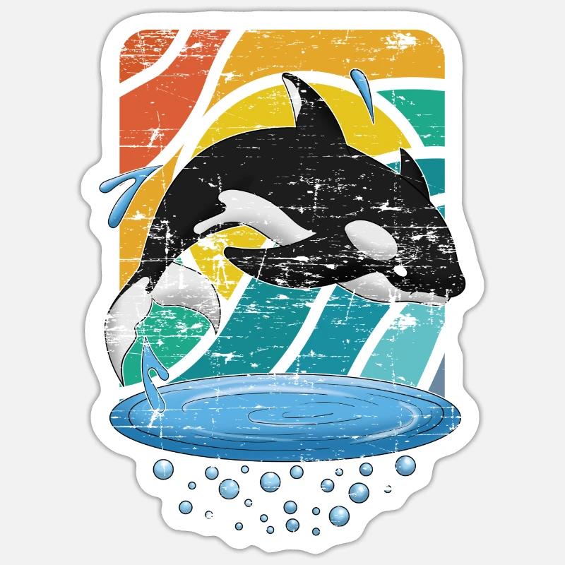 Baleine à épée Tueuse Orca Sticker taille S (10 x 10 cm)