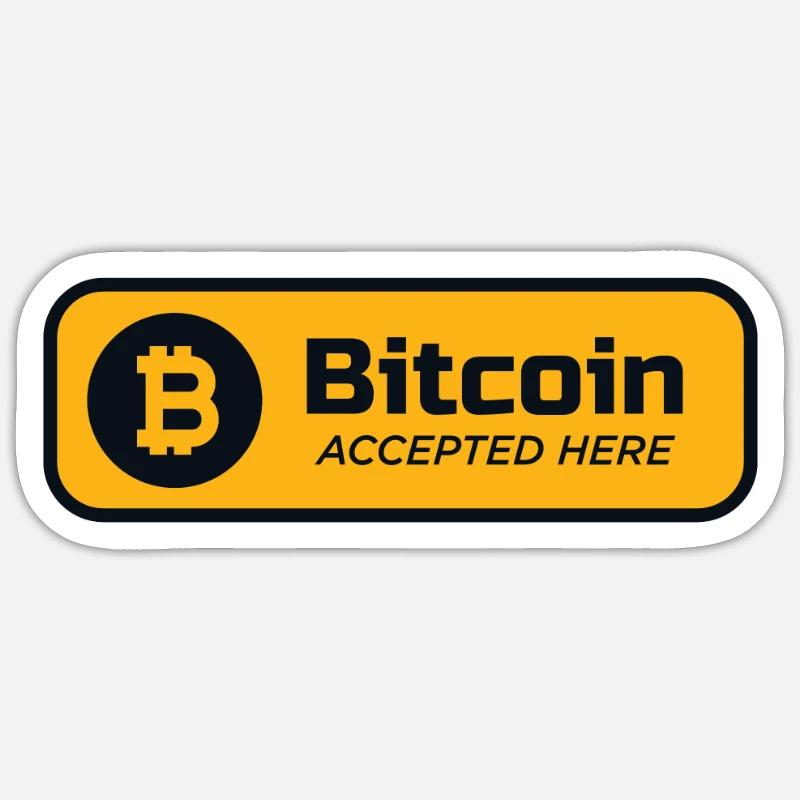 Bitcoin accepted here Bitcoin-Logo Crypto BTC - Sticker Größe S (10 x 10 cm) - Mattweiß
