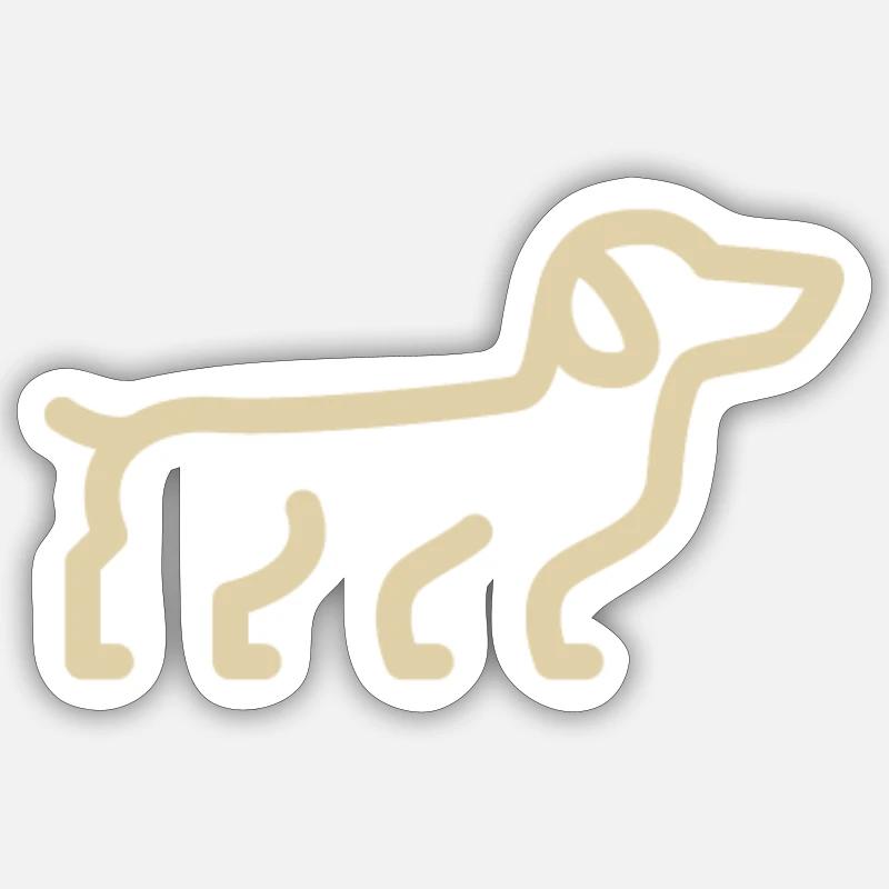 joli teckel - Sticker taille S (10 x 10 cm) - blanc mat