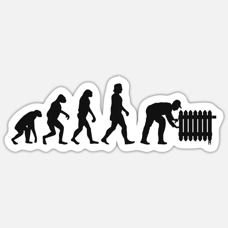 Constructeur de chauffage Evolution Chauffage Mécaniciens d’installations - Sticker taille S (10 x 10 cm) - blanc mat