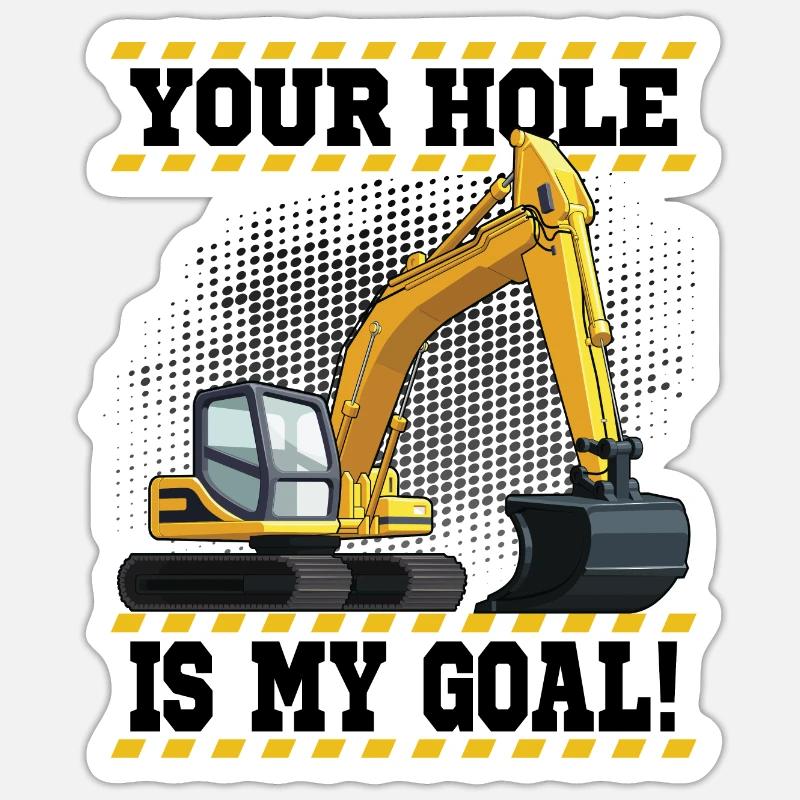 Excavator Machine Operator Work Occupation Construction Work Sticker size S (10 x 10 cm)