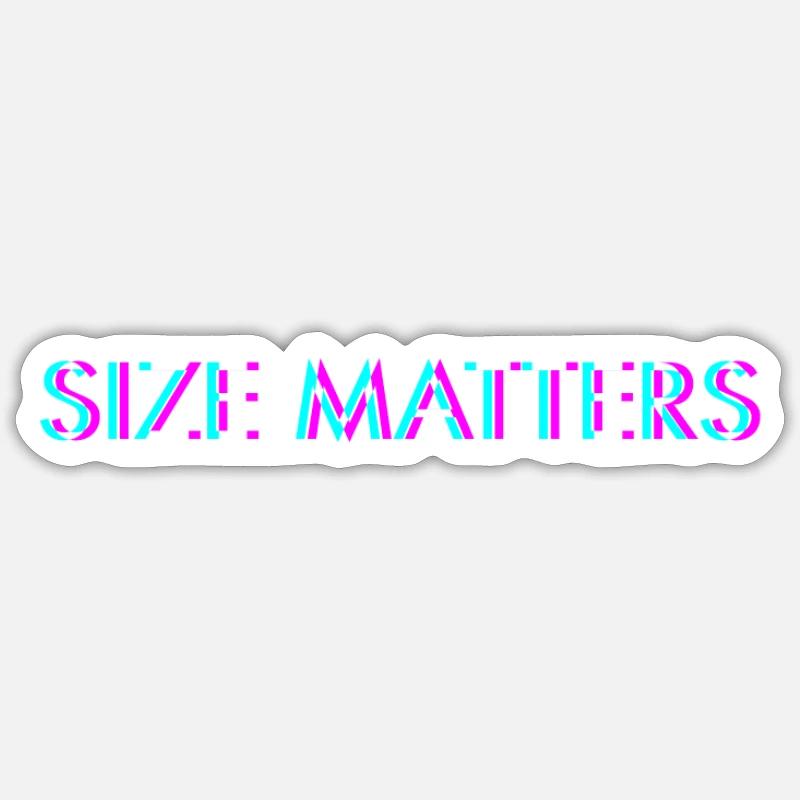 Size Matters Anaglyph 3D Glitch Effekt Geschenk Sticker Größe S (10 x 10 cm)