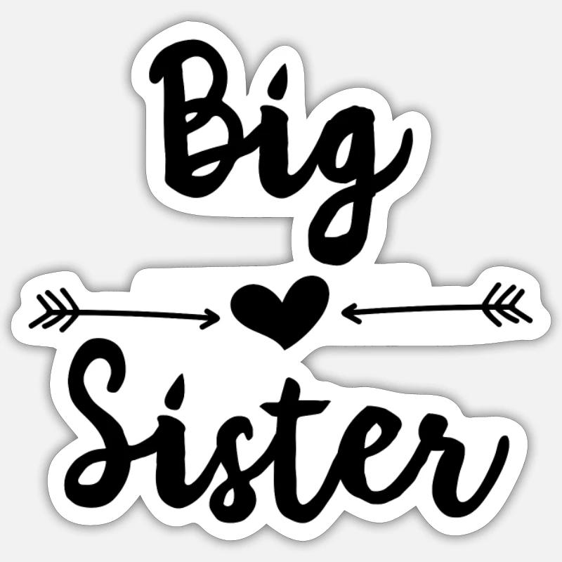 Große Schwester - Sticker Größe S (10 x 10 cm) - Mattweiß