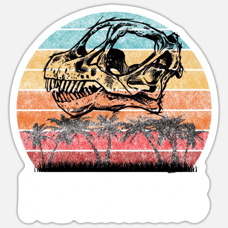 Papasaurus - Sticker taille S (10 x 10 cm) - blanc mat