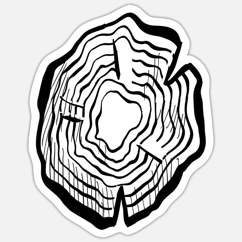 Tree rings Sticker size S (10 x 10 cm)