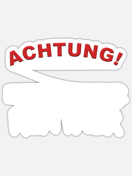 Achtung! Freilaufender Rentner - Sticker Größe S (10 x 10 cm) - Mattweiß