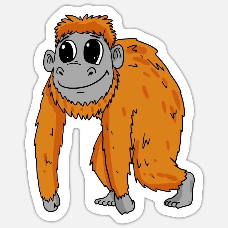 Orangutan Monkey - Sticker size S (10 x 10 cm) - white matte