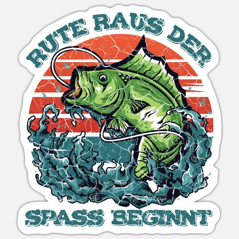 Rute Raus Der Spass Beginnt Geschenk-Idee - Sticker Größe S (10 x 10 cm) - Mattweiß