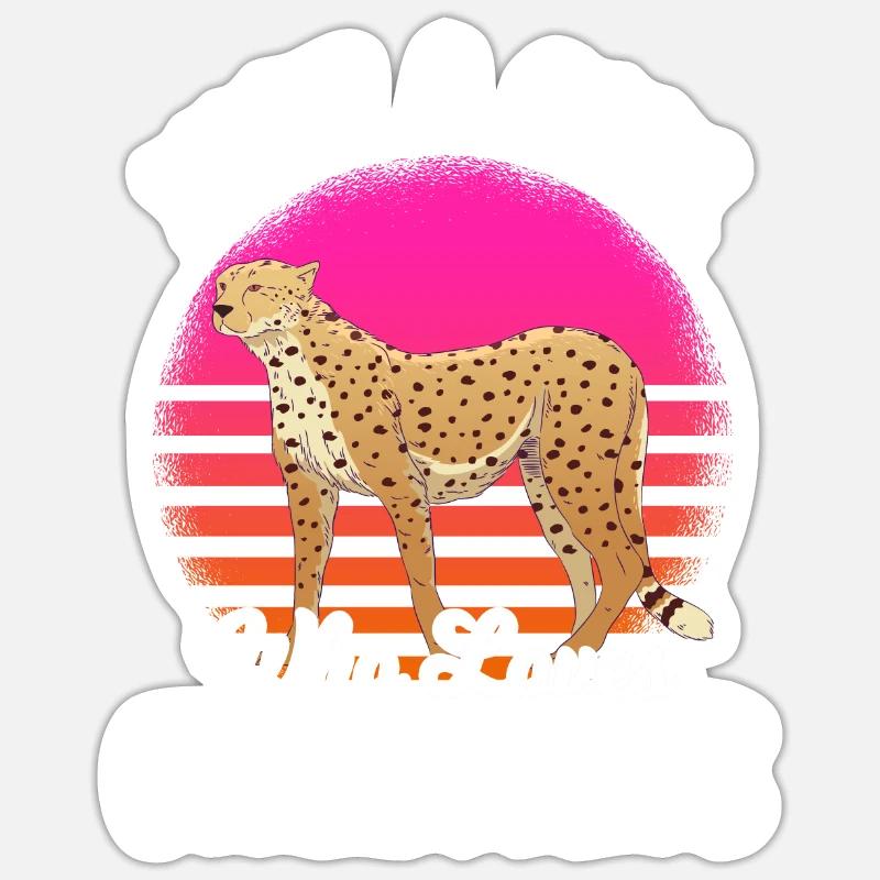 Gepard Geschenk Mädchen - Sticker Größe S (10 x 10 cm) - Mattweiß