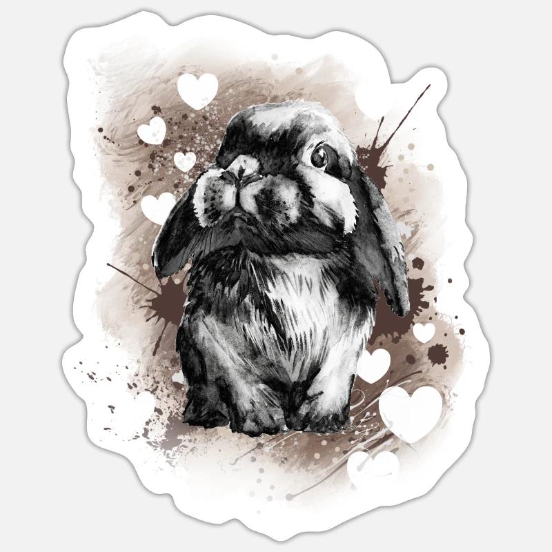 Rabbit - Sticker size S (10 x 10 cm) - white matte