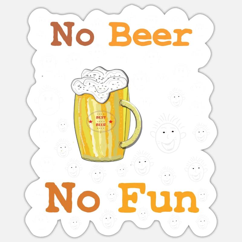 No Beer no Fun - Sticker size S (10 x 10 cm) - white matte