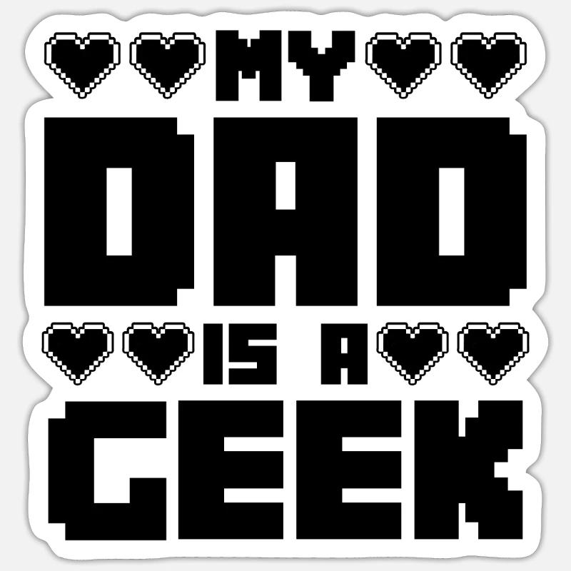 Geek Papa Papa sort - Sticker taille S (10 x 10 cm) - blanc mat