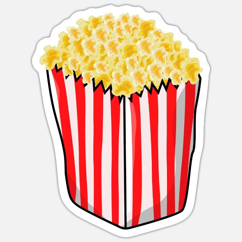 Popcorn - Sticker taille S (10 x 10 cm) - blanc mat