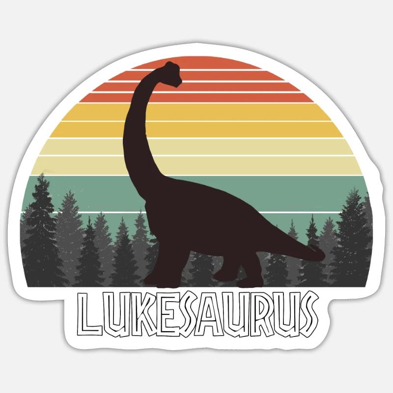 LUKESAURUS LUKE SAURUS LUKE DINOSAUR - Sticker size S (10 x 10 cm) - white matte